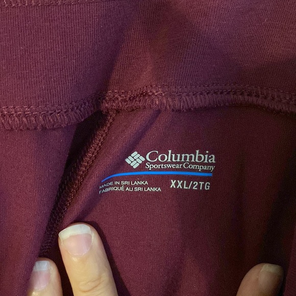 2/$18 Columbia NWT XXL burgundy legging joggers with pockets - Picture 4 of 5